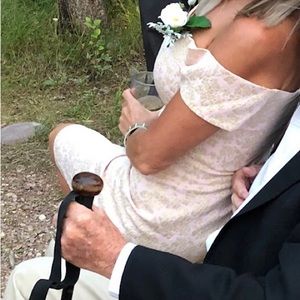 Badgley Mischka formal occasion off shoulder dress. Size 6